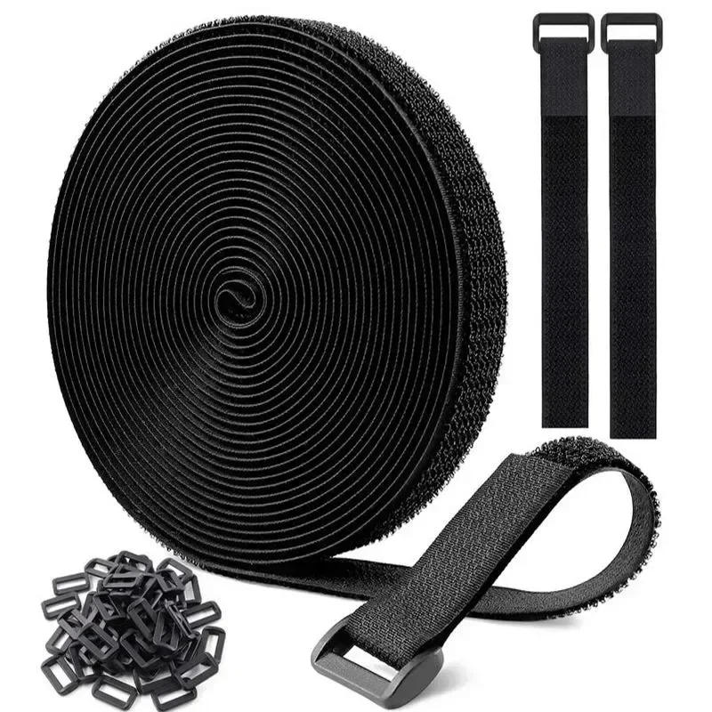 Description Picture 2 of item10/5M Reusable Nylon Fastening Cable Ties Hook Loop Adjustable Self-Adhesive Securing Strap Fastener Tape Cable Cord Management