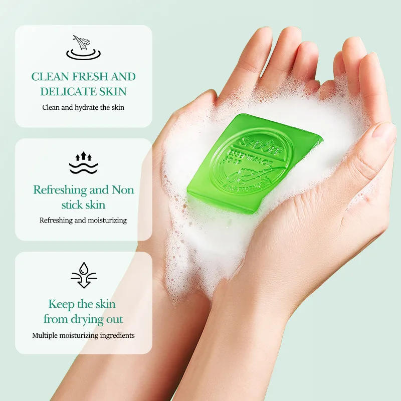 Description Picture 6 of itemSADOER Aloe Facial Soap Collagen Face Wash Foam Facial Cleanser Moisturizing Hydrating Oil Control Body Bathing Handmade Soap