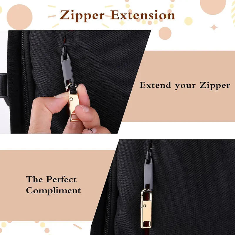 Description Picture 6 of item5/10Pcs Zipper Slider Puller Replacement Instant Zipper Tab Repair Zippers Handle Mend Fixer Buckle for Suitcase Sewing Craft
