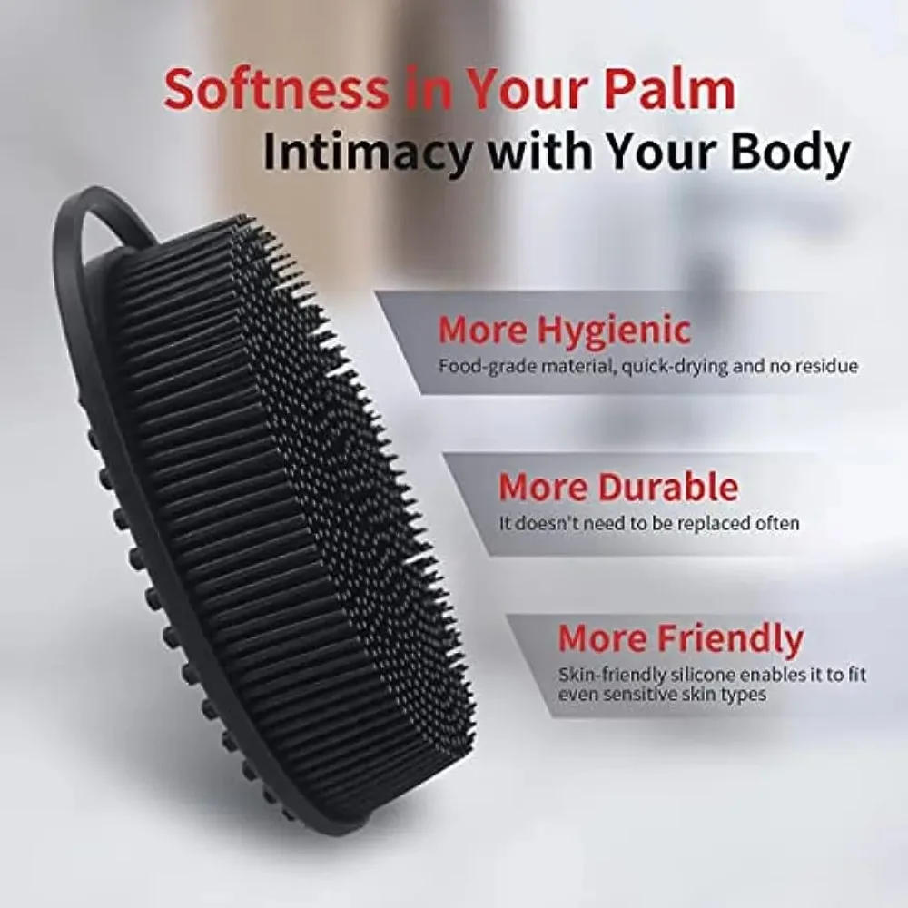 Description Picture 6 of itemSoft Silicone Body Scrubber Exfoliating Baby Shower Gentle SPA Massage Brush Cleanser Body Wash Brush Back Scrubber Bath Tool