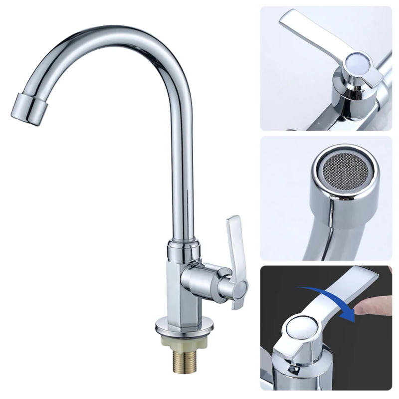 Description Picture 2 of item1pc Kitchen Faucet Stainless Steel Tall Kitchen Faucet Mixer Sink Faucet Pull Out Spray Single Handle Swivel Spout Mixer Taps