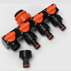 Garden Hose Distributor Four-Way Faucet Water Pipe Distributor Independent Switch Hose Splitter Valve Connector Adapter  ï»¿