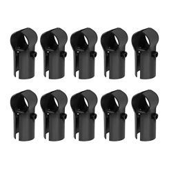 T Pipe Clamp Connector Chain Link Fence Clamp, Stainless Steel 201 Black Tee End Rails Clamps, Thickness 1.7Mm,10Pcs Easy To Use