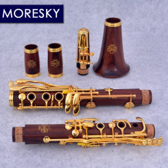 MORESKY Red Wood Professional Clarinet Rosewood bB Gold-plated 18/17 Keys Sib Klarnet M15