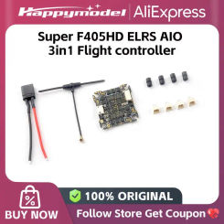 Happymodel Super F405HD ELRS AIO 3in1 Flight controller built-in UART 2.4G ELRS and 20A ESC for HD Whoops 25.5x25.5mm mount hole