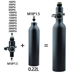 HPA Scuba 0.22L Air Tank Pressure Regulator Gas Cylinder Refill Filling Adapter Supply Valve Output 160PSI To 3000PSI Station