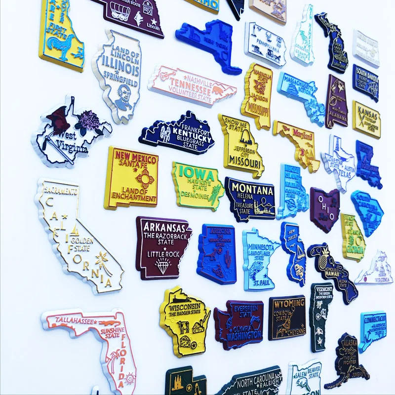 Description Picture 5 of itemAmerica Travelling Souvenirs Fridge Magnets Maps of all States of United States Fridge Stickers Home Decor Christmas Gifts
