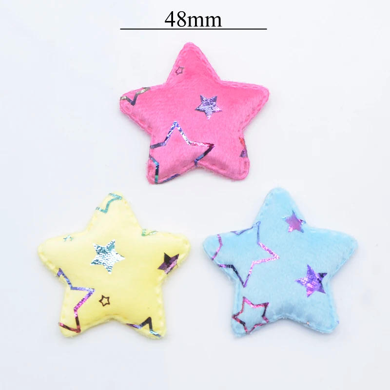 Description Picture 3 of item24Pcs 48mm Short Plush Bronzing Pattern Star Appliques for Clothes Hat Sewing Patches DIY Headwear Hair Clips Bow Accessories