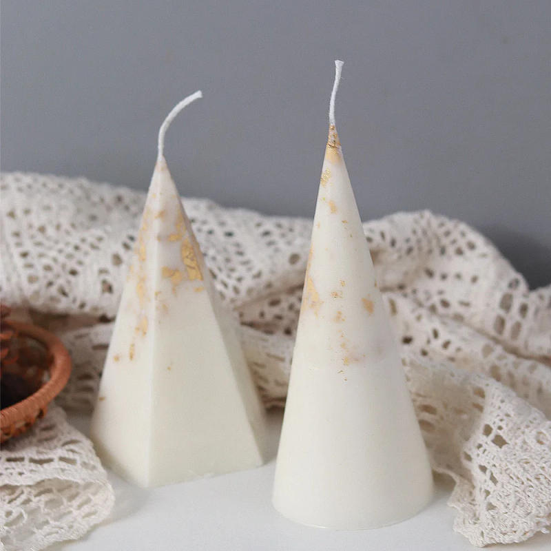 Description Picture 5 of itemCone Candle Silicone Mold Pyramid Ring Holder Jewelry Display Stand Plaster Resin Making Tools Mould Dinner Ornament Home Decor