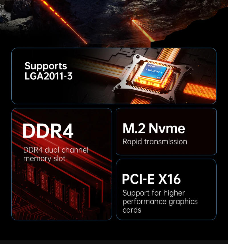 Description Picture 4 of itemQIYIDA X99 Motherboard kit set LGA 2011-3 Xeon E5 2640 V4 CPU DDR4 16GB PC4 REG ECC Memory NVME M.2 PCI16x3.0 M-ATX