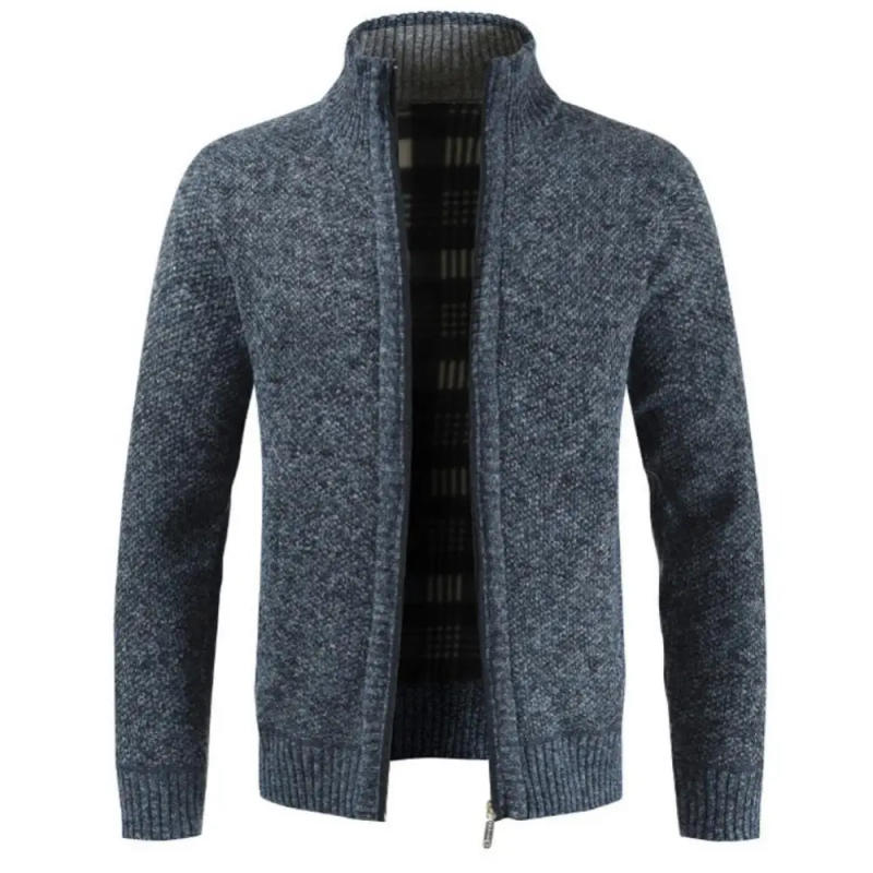 Description Picture 2 of itemPockets Sweater Warm Slim Cardigan Autumn Winter Men Coat Knitted Plush Liner Coat