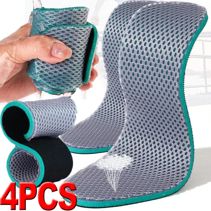 Description Picture 5 of item4PCS Mesh Breathable Shoe Pads Shock-Absorbing Soft Elastic Sports Insole Memory Foam Sweat-absorbent Cushion Orthopedic Insoles