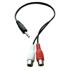 High Quality Copper 3.5mm Male Jack 3.5 Mm Aux Auxiliary Cable Cord To AV 2 RCA Female Stereo Music Audio Cable