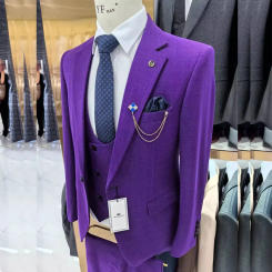 Solid Color 3 Piece Jacket Pants Vest Full Sets Elegant Male Clothing Skinny Prom Party Notch Lapel One Button Men's Suits 2024