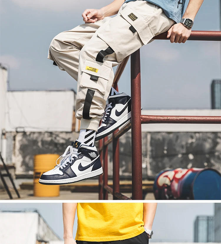 Description Picture 6 of itemTPJB New Hip Hop Joggers Cargo Pants Men Harem Pants Multi-Pocket Ribbons Man Sweatpants Streetwear Casual Mens Pants S-5XL