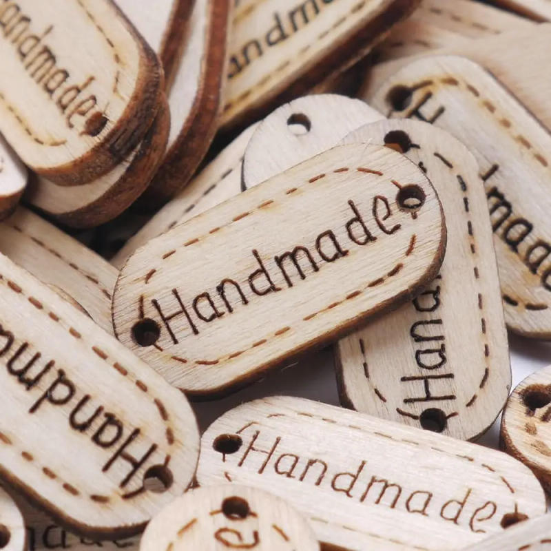Description Picture 4 of item100pcs Wooden Handmade Tags Labels Oval Wood Gift Tags with 2 Holes for DIY Crafts Hanging Sewing Embellishments
