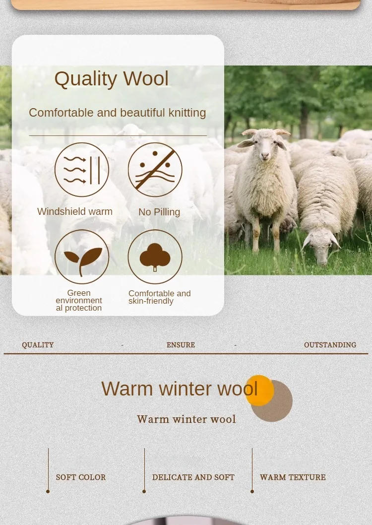 Description Picture 3 of item500g/set Medium Thick Woolen Yarn for Hand Crochet Knitting Scarf Hat Gloves Sweater Shawl Diy Soft Warm Fluffy Cashmere Thread