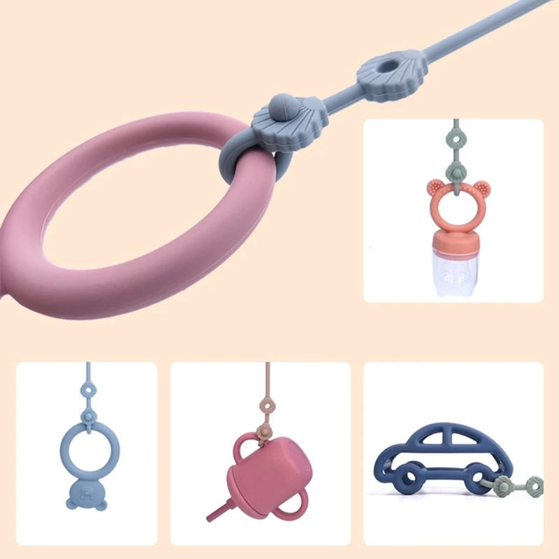 Description Picture 6 of itemBaby Pacifier Chain with Safety Straps Silicone Holder Stroller & Highchair Accessory Drinking Cup Holder Strap for Pram