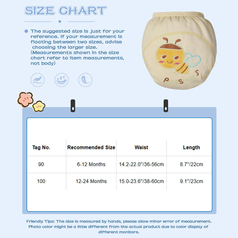Description Picture 2 of itemInfant Cotton Training Underwear Potty Underpants Pee Pants Reusable Waterproof Absorbent Underwear Bloomer Nappies Diaper Cover