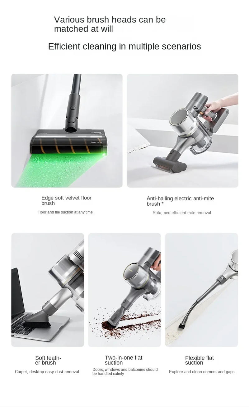 Description Picture 6 of itemDream V16S vacuum cordless vacuum cleaner large suction double green light clear dust mite cleaning machine household appliances