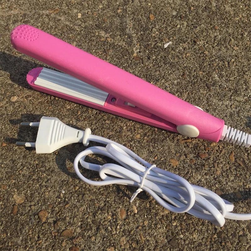 Description Picture 6 of itemPortable Fluffy Small Waves Corrugated Mini Hair straightener Iron Pink Ceramic Straightening Corrugated Curling Iron Styling