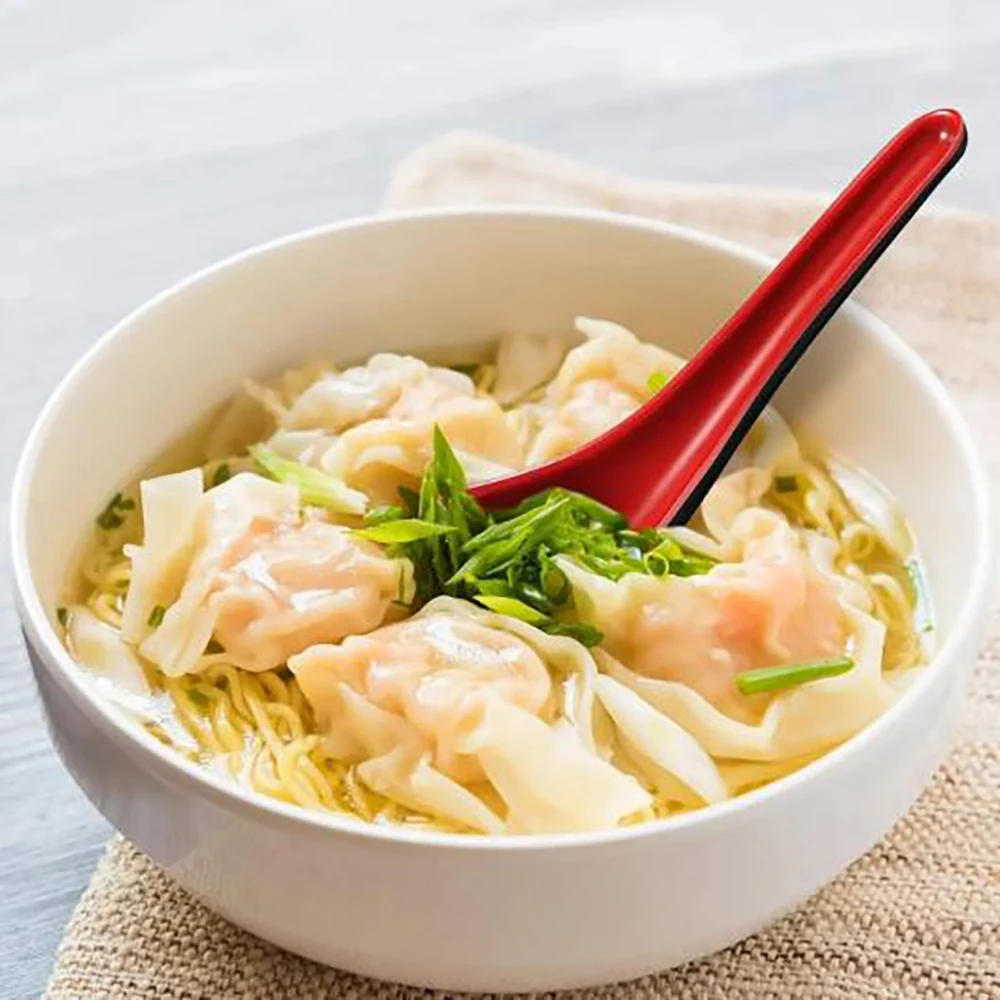 Description Picture 6 of item20-1PCS Red Black Soup Spoon Anti-Shock Plastic Bicolor Spoon With Hook Melamine Long Handle Ramen Spoon Home Hotel Kitch Supply