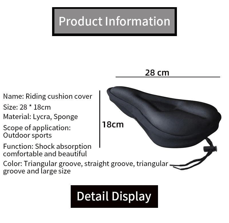 Description Picture 3 of itemBicycle Seat Breathable Bicycle Saddle Seat Soft Thickened Mountain Bike Bicycle Seat Cushion Cycling Gel Pad Cushion Cover