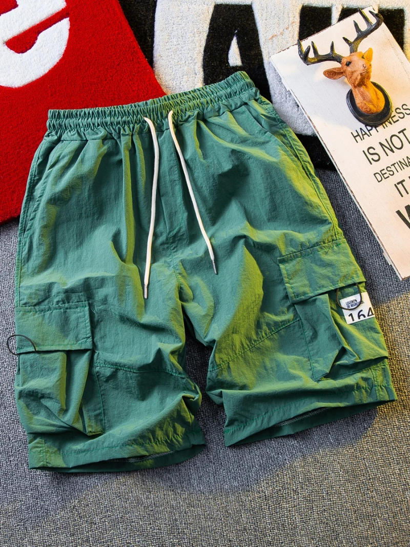 Description Picture 3 of itemSummer Thin Ice Silk Quick-drying Shorts Men's Workwear Loose Casual High Street Personality Five-point Pants Male Sportswear