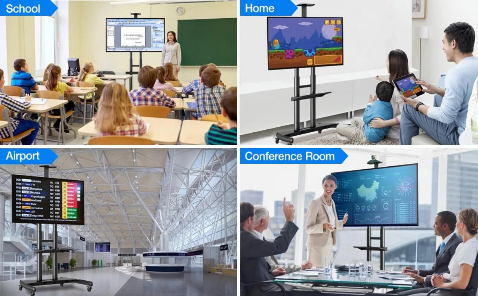 Description Picture 5 of itemNB North Bayou Mobile TV Cart TV Stand with Wheels for 55" - 85" Inch LCD LED OLED Plasma Flat Panel Screens up to 200lbs