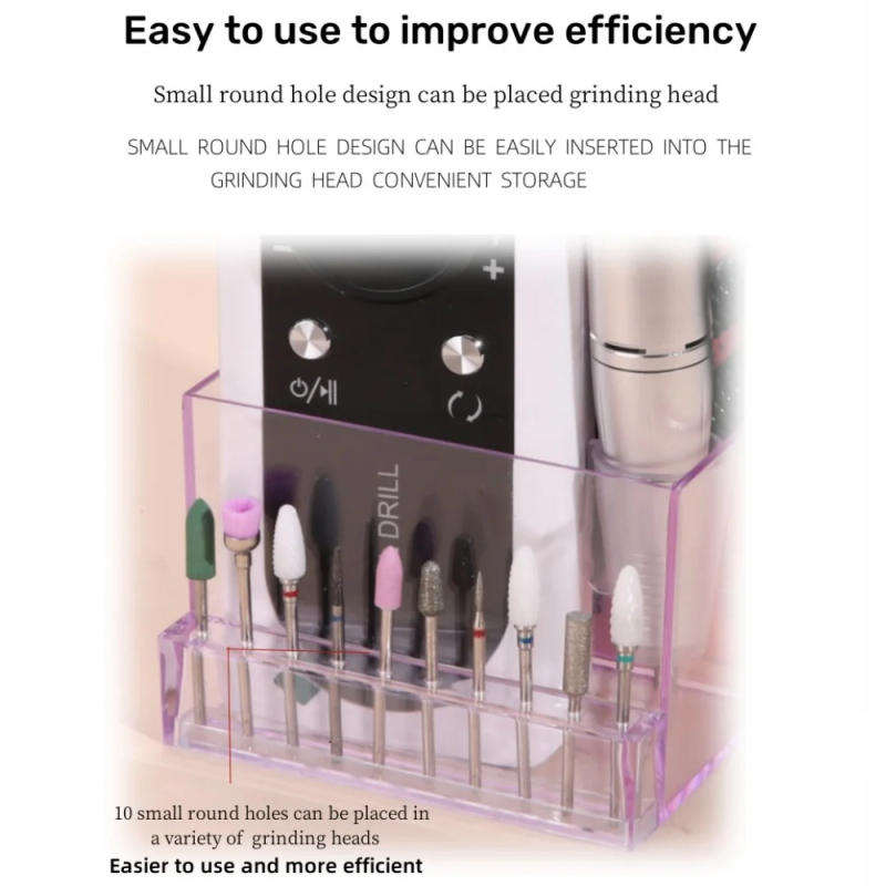 Description Picture 6 of item1PC 10 Holes Nail Drill Bits Holder Stand Storage Manicure Tools Displayer Container Box Organizer Salon