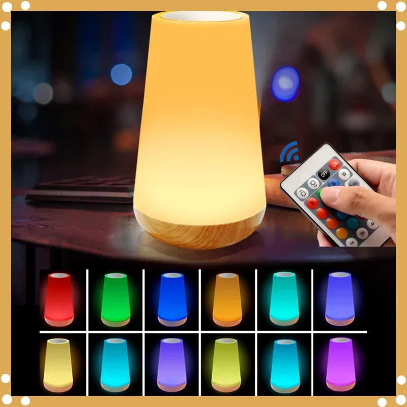Description Picture 3 of itemLED 13 Color Night Light USB Rechargeable RGB Dining Room Bedroom Touch Table Lamp for Children's Night Bedside Night lamp