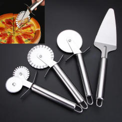 Pizza Roller Cutter Stainless Steel Pizza Knife Shovel Cake Crepes Multifunction Round Wave Cutter Wheels Hob Pizza Baking Tools