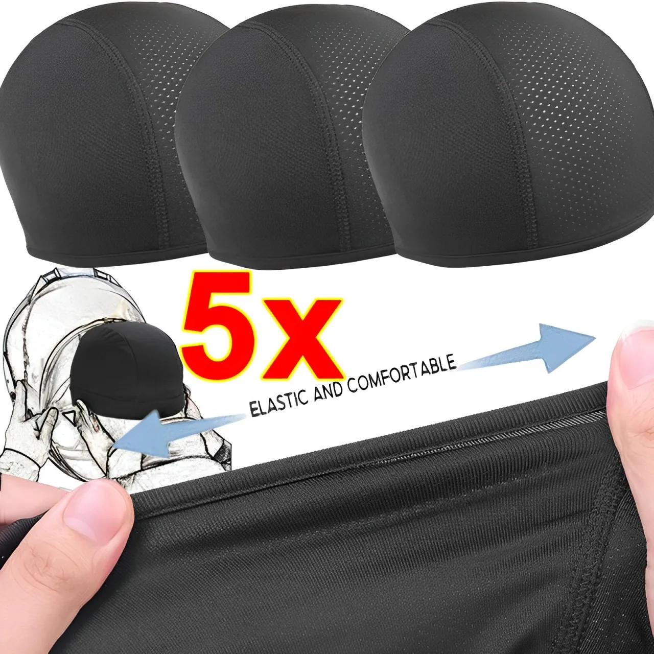 Description Picture 2 of itemMotorcycle Riding Helmet Lining Hat Cooling Breathable Sweat Wicking Cycling Running Cap Helmet Liner Under Helmets Sports Hat