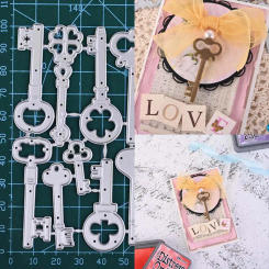 Keys Metal Cutting Dies Stencil Scrapbooking DIY Album Stamp Paper Card for Handmade Greeting Cards Embossing Craft