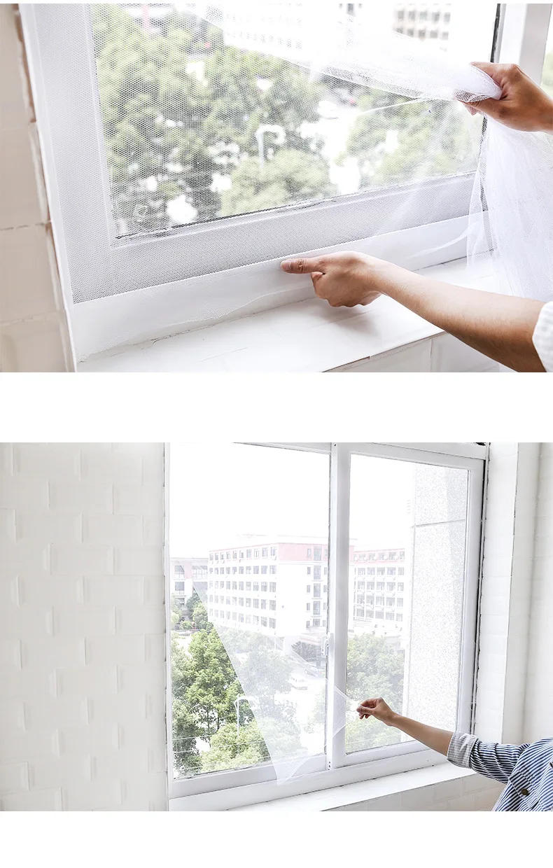 Description Picture 6 of itemDIY Self-Adhesive Indoor Insect Fly Mosquito Window Screen Curtain Mosquito Netting Door Anti Mosquito Net Window Mesh Bug Net
