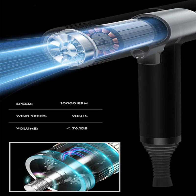 Description Picture 4 of itemStrong Wind Hair Dryer Diffuser For Hair Dryers Home Appliances High Power Hair Blow Blue Light Anion Anti-static Hair Tools