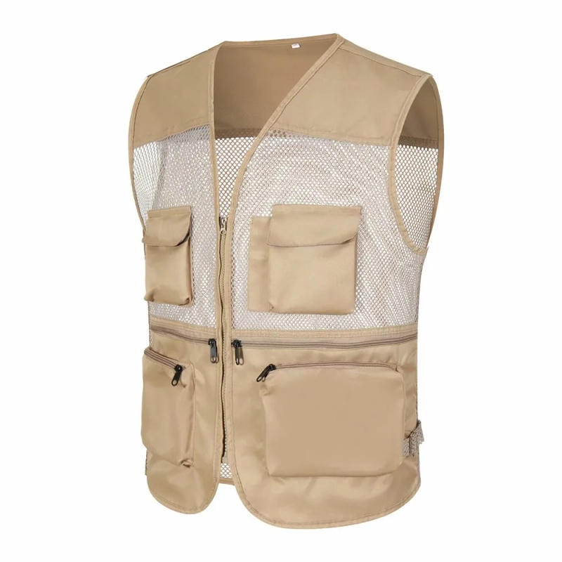 Description Picture 5 of itemJacket Men Vest Light and Durable Men's Fishing and Photography Vest Polyester Sleeveless Waistcoat with Pockets