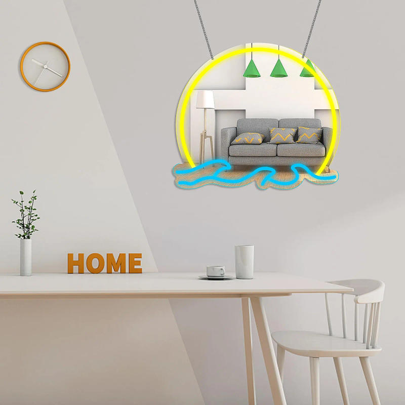 Description Picture 5 of itemSunset Mirror Neon Sign Mirror, for Wall art Beauty wall-mounted LED mirror lamp, for girls roomBeauty shop, adjustable, hanging