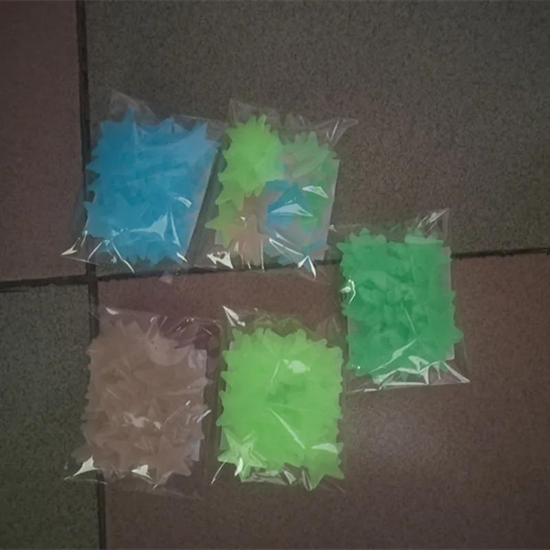 Description Picture 2 of item50 pcs Luminous Fluorescent Wall Stickers 3D Stars Glow In The Dark Wall Stickers For Kids Baby Room Bedroom Ceiling Home Decor