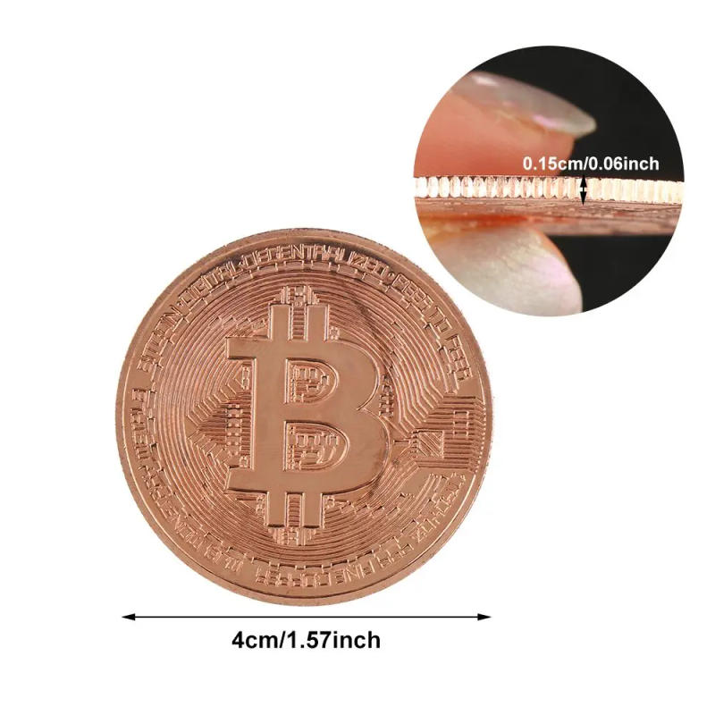 Description Picture 2 of itemHome Non-currency Coins Vergulde Collectible Bitcoin Coin Collectible Art Gift Gold/Sliver/Copper Bitcoin Coin Decoration Crafts