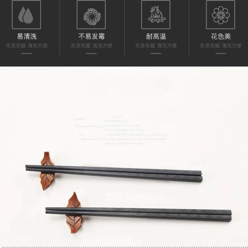 Description Picture 6 of itemNew Reusable Black Alloy Chinese Chopsticks Food Sushi Sticks Safe Bamboo Food Grade High Temperature Sterilizable Chopsticks