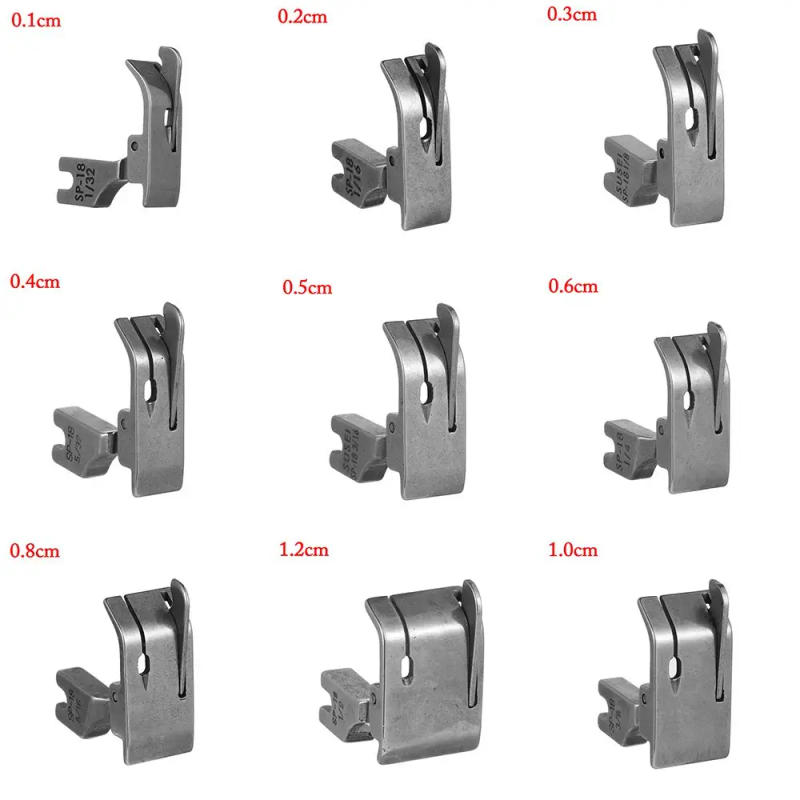 Description Picture 2 of item1Pc Metal Presser Foot SP-18 Industrial Sewing Machine Flat 1/4 1/8 3/8 1/16 3/16 5/16 1/32 Car Moving Edge Single Needle Flat