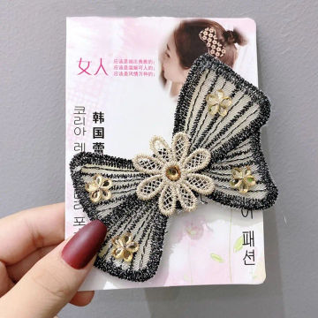 Butterfly Seamless Magic Paste Fashion Flower Bow Bangs Paste Headwear Hair Holder Styling Tool Makeup