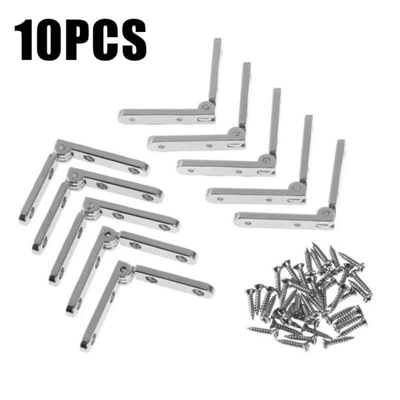 Description Picture 5 of itemFurniture Spring Hinge Hardware Silver Support Hinge With 40 Pcs Screws Wooden Box 10 Pieces 30x30mm 90 Degree