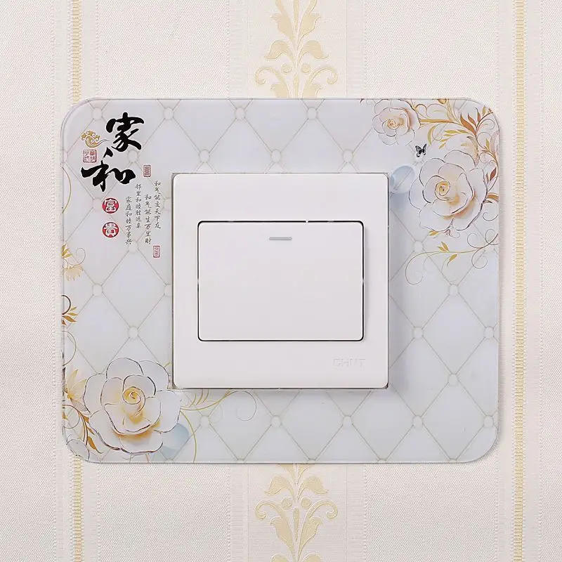 Description Picture 3 of itemModern Personality Acrylic Socket Switch Sticker Wall Stickers Home Decor Living Room Decoration Light Switch Cover Plate T033