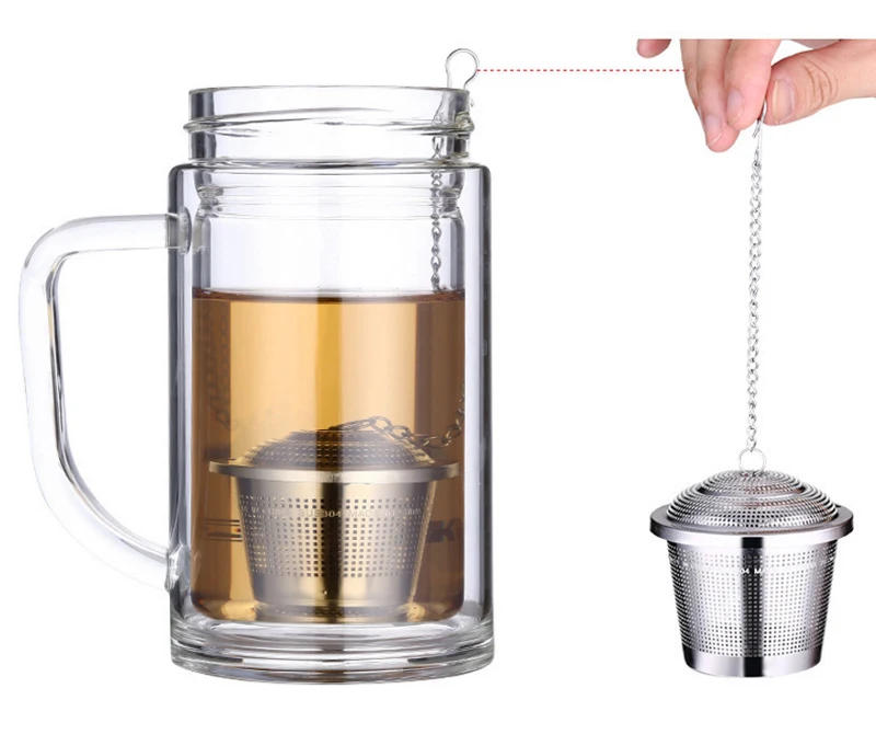 Description Picture 6 of item304 Stainless Steel Tea Ball Strainer Mesh Herbal Infuser Filter Tea Leaf Spice Tea Strainer for Teapot Kitchen Tool