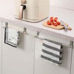Multi-purpose Towel Rack Stainless Steel Single Pole Towel Rack No Punching Cabinet Door Back Rag Hanging Rack Towel Bar