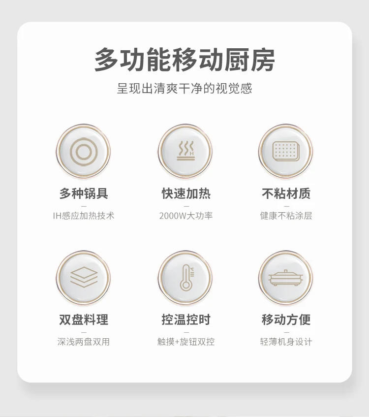 Description Picture 6 of item220V Multifunctional Multi Cookers with Non Stick Coating Baking Tray and Hot Pot,2000W High-power IH Electromagnetic Induction