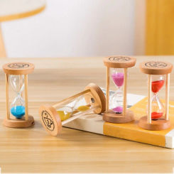 Stable Connection Wooden Hourglass Creative Wooden 1/3/5 Minutes Round Hourglass Timers No Deformation 5 colors Desktop Decor