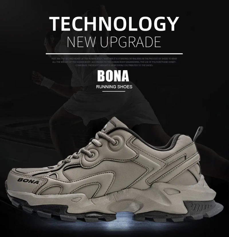 Description Picture 3 of itemBONA 2023 New Comfortable Light Soft Style Men Running Shoes  Jogging Trekking Sneakers Lace Up Athletic Shoes  Free Shipping